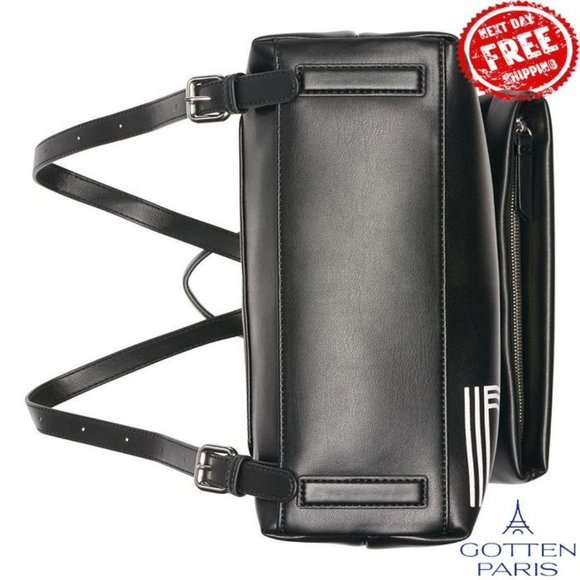 DKNY Tilly Logo Foldover Backpack Black/Silver Women's Bag - Picture 6 of 9